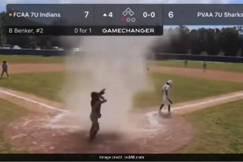 Quick Thinking Umpire Saves Child Caught In Dust Devil