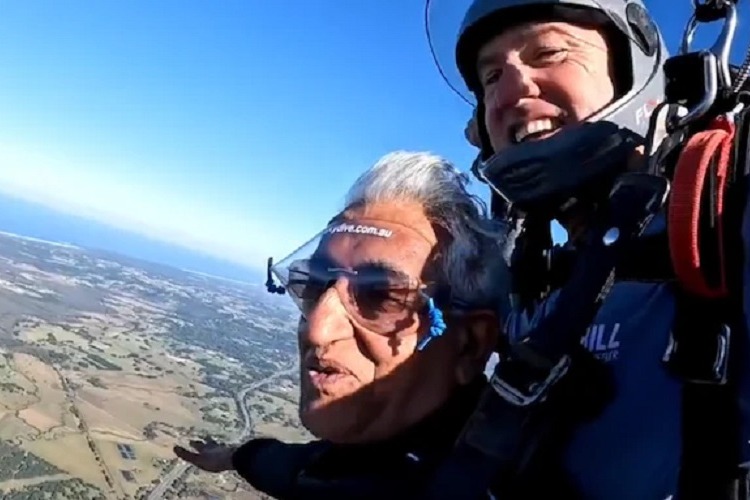 Chhattisgarh minister TS Singh Deo 70 goes skydiving in Australia