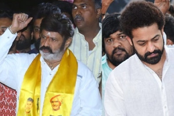 Balakrishna, Jr NTR pay tributes to NTR