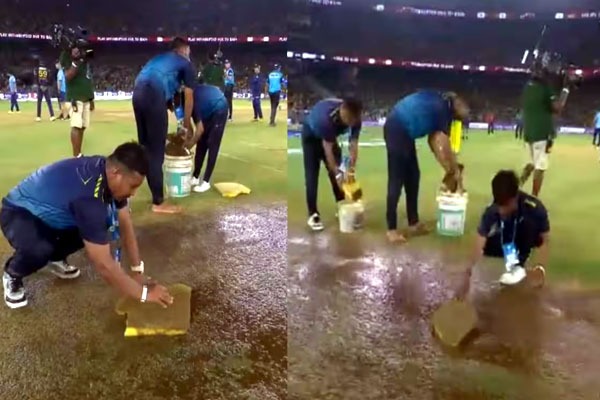 Fans troll BCCI as groundsmen use sponge to dry pitch 