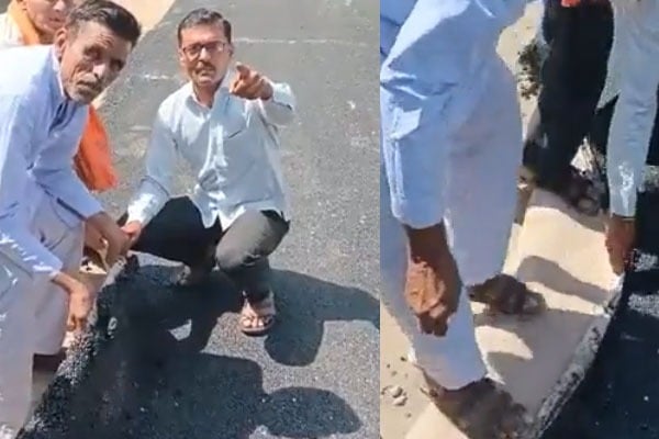 Video Shows Maharashtra Villagers Lifting Newly Made Road With Bare Hands