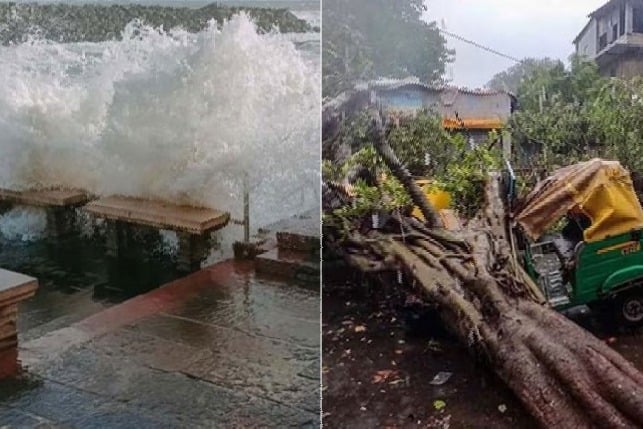 Cyclone Biparjoy effect in the coastal areas in Gujarat and Mumbai