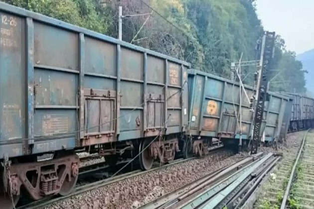 Goods train derailed at anakapalli