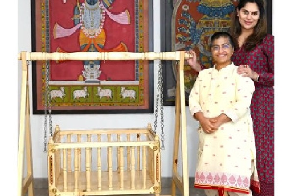 Prajwala Foundation gifts a cradle to Upasana and Ram Charan
