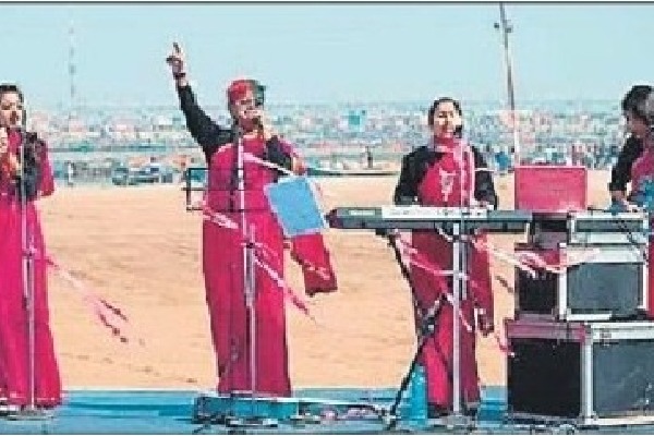 Women in sarees make this band rock