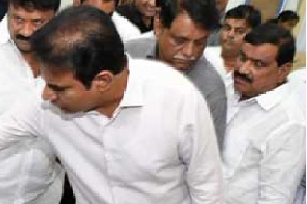 KTR and Talasani meet workers who injured in flyover collapse