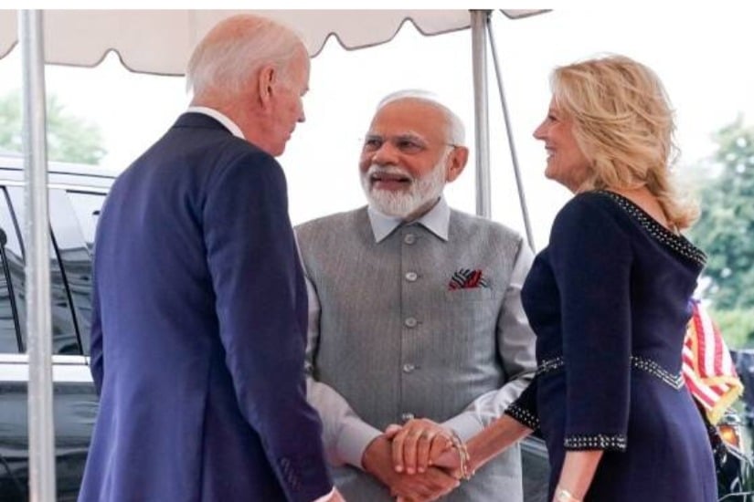 Indian Prime Minister Modi meets Joe biden jill biden