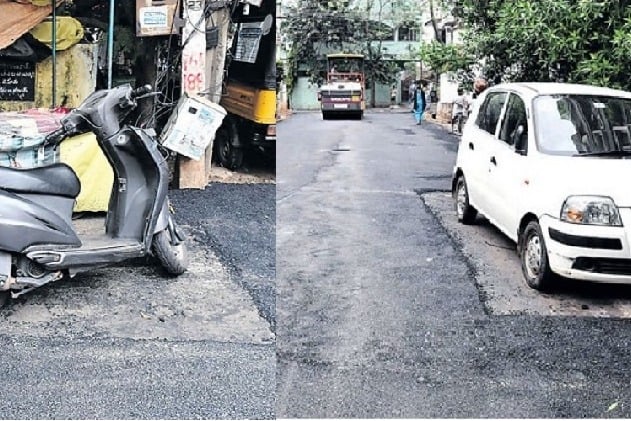 contractor carelessness in road recontruction works in vizag