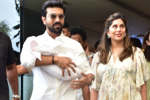 Upasana and Ram Charan spotted at Apollo hospital with their new born child 