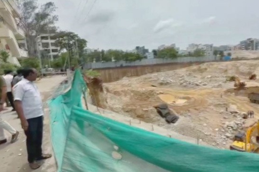 sudden land subsidence in kukatpally causes furore