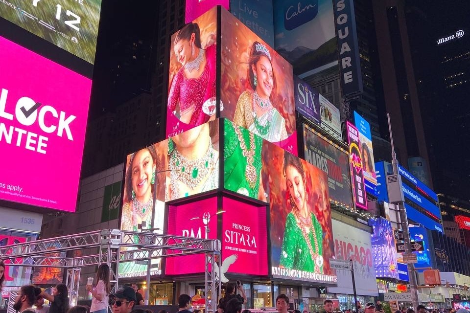 viral sitara first add pics on new york times square