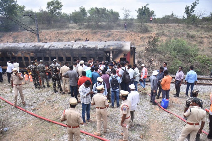 Falaknuma Express catches fire due to short circute