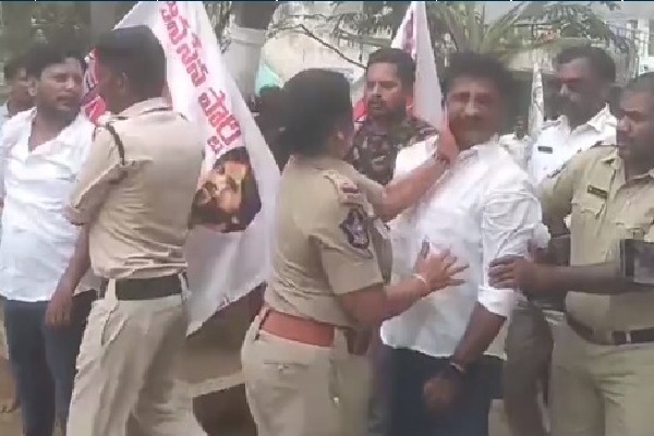 Sri Kalahasti CI Anju Yadav slaps Janasena leader