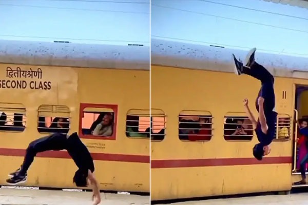 Man Arrested For Doing Cartwheels At Railway Platform In Bihar 