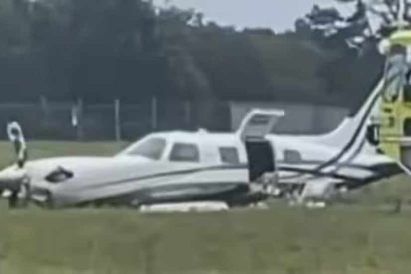 Passenger takes control of airplane amid pilots medical emergency crash lands near runway in Massachusetts