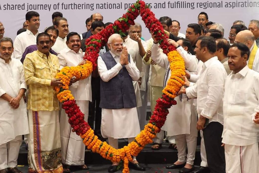 PM Modi Talks Of Negative Alliances Contrasts INDIA With Bharat