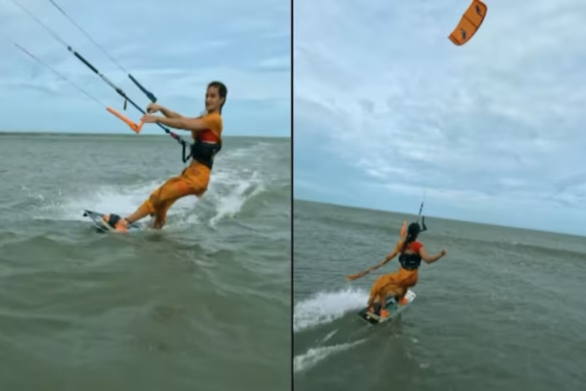 Woman does kite surfing in saree prompting response from netizens 