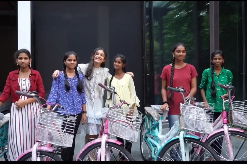 sitara shows her golden heart distributes cycles