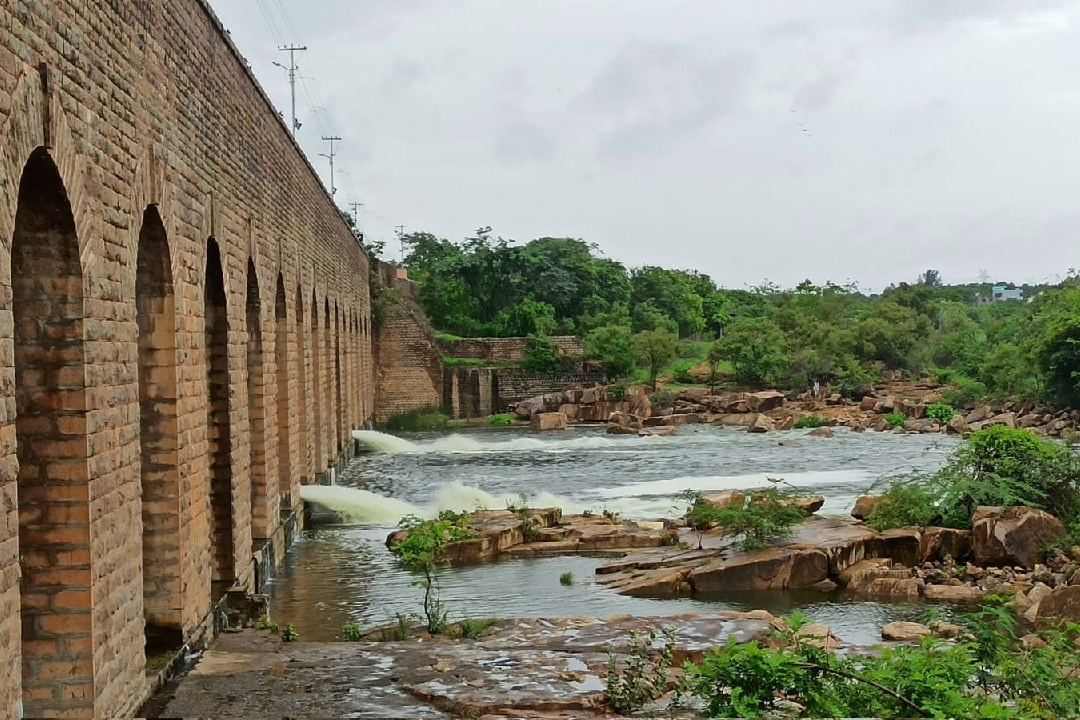 water from Himayathsagar reservoir is released into downstream 