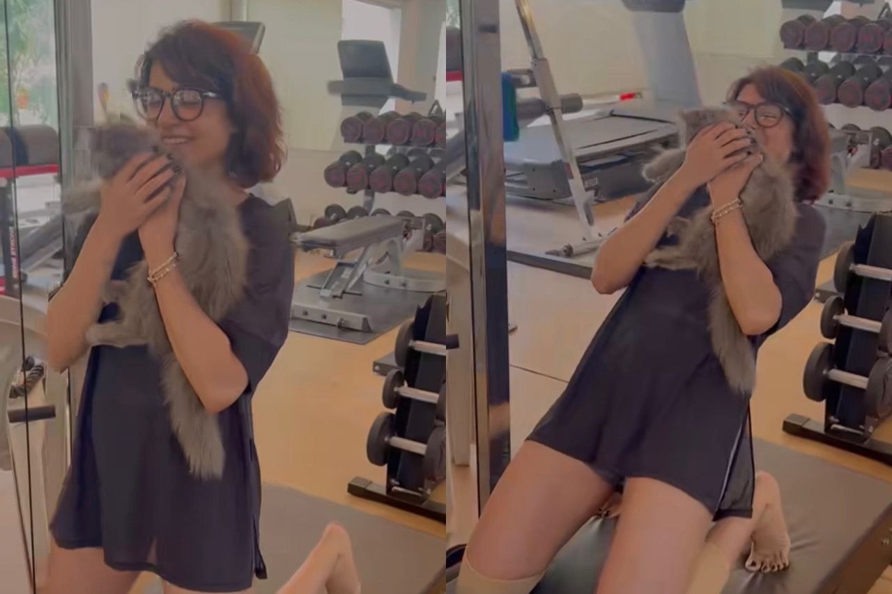 Samantha shells fitness goals as she drops cute workout video with her cat 'Gelato'
