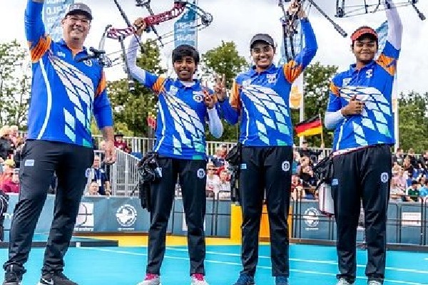 PM Modi hails Indian women compound archery team for winning gold for the first time