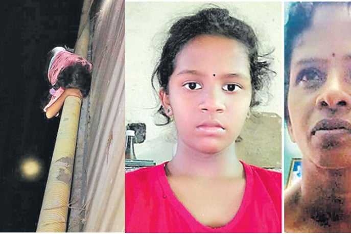13 year old girl saves life by hanging to a bridge pipe in Andhrapradesh