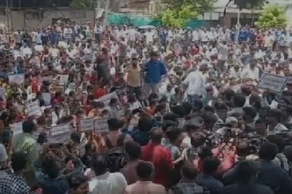 Hundreds protest in Hyderabad demanding postponement of TSPSC exam