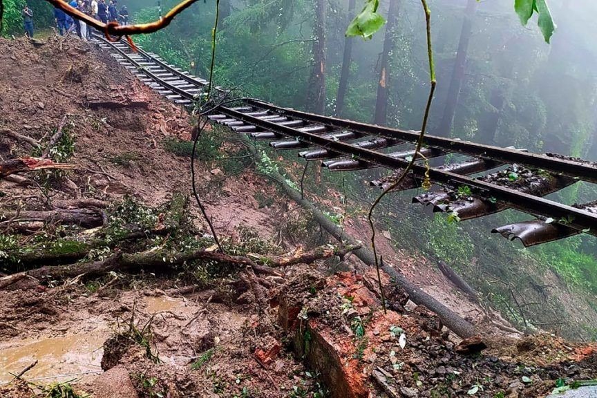 Shimla Toy Trains Hanging Tracks Capture Himachal Devastation