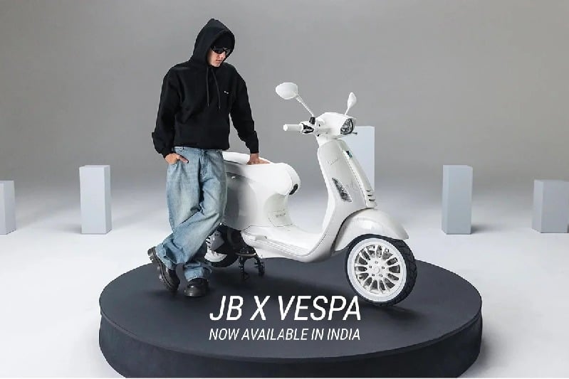 justin bieber x edition vespa scooter in lauched in india