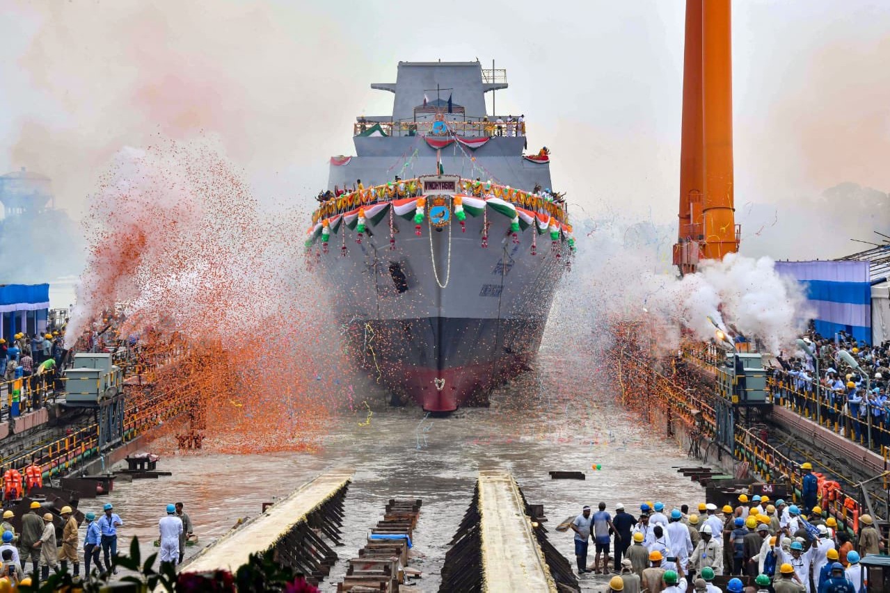 President Murmu launches Indian Navy stealth frigate Vindhyagiri 