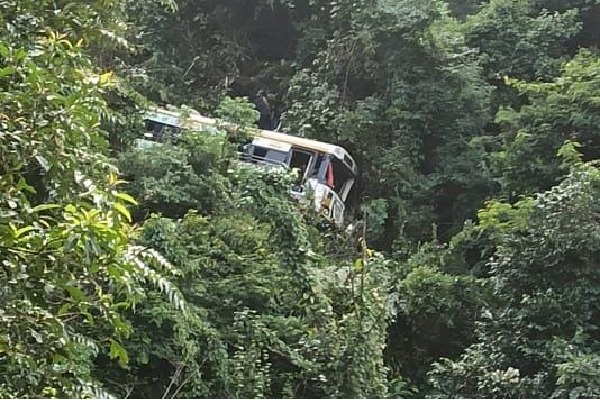 RTC Bus rams into a gorge in Alluri district 