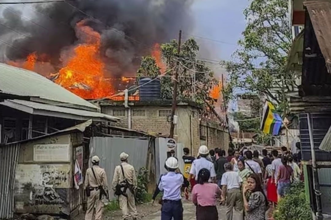 Three houses burnt in Manipurs Imphal