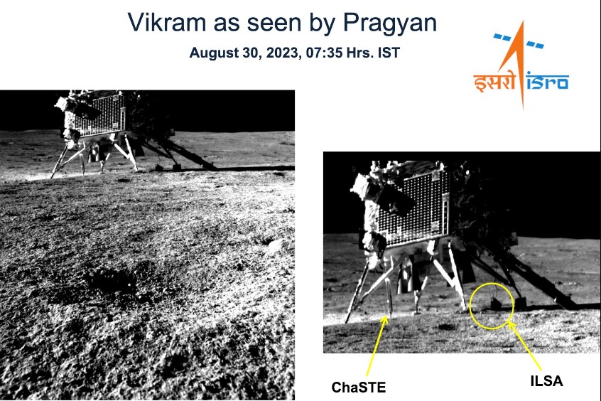 Pragyan Rover clicked an image of Vikram Lander this morning