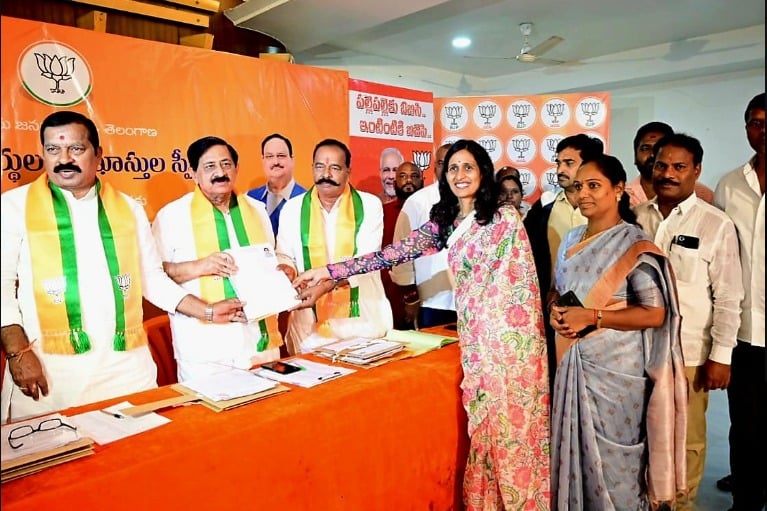 Akula Srivani files for 4 constituencies from BJP