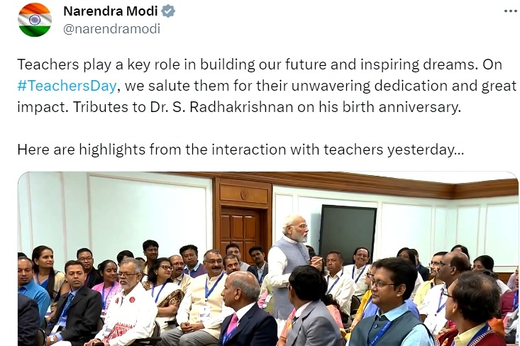 Teacher plays key role in building future: PM Modi