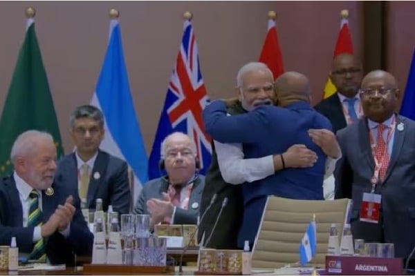 PM Modi welcomes African Union as G20 permanent member with a big hug