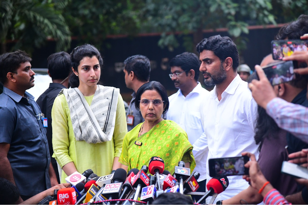 Nara Bhuvaneswari after meeting with Chandrababu in jail