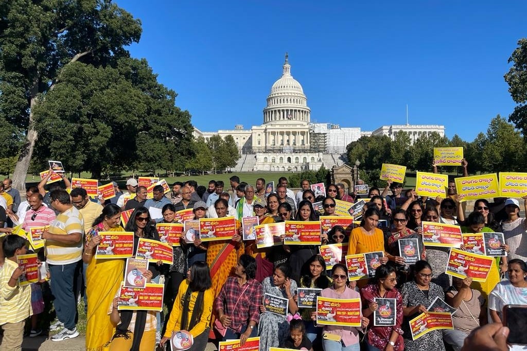 Rally at US Parliament building in support for Chandrababu