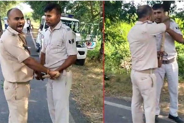 Bihar Police personnel settling accounts among themselves viral video