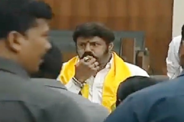 Balakrishna blows whistle in Andhra Assembly