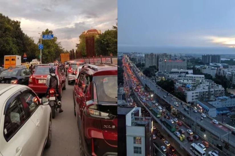 Massive traffic jam in bengaluru on wednesday