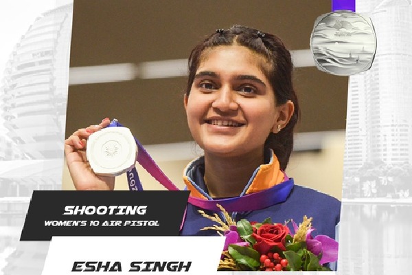 Telangana CM congratulates Esha Singh on winning two more silver medals