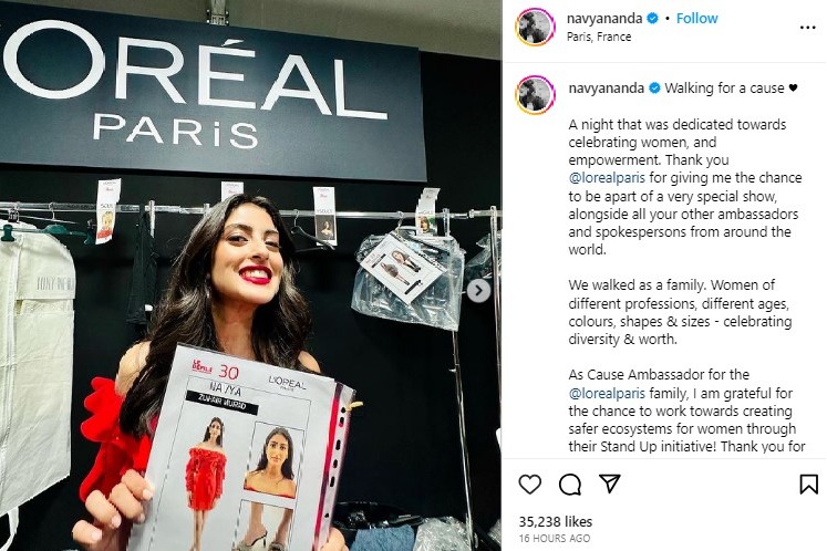 Navya Naveli Nanda reacts to Instagram user who asked her to learn ramp walk after her Paris Fashion Week debut