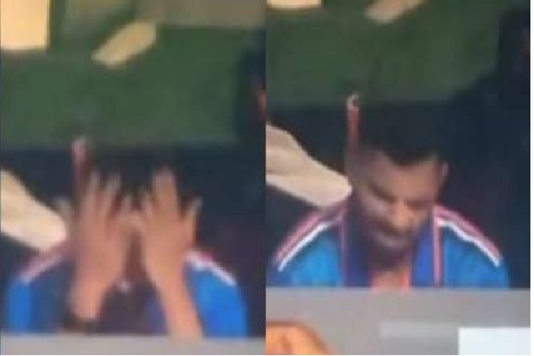 Frustrated Virat Kohli beats his head after getting out for 85