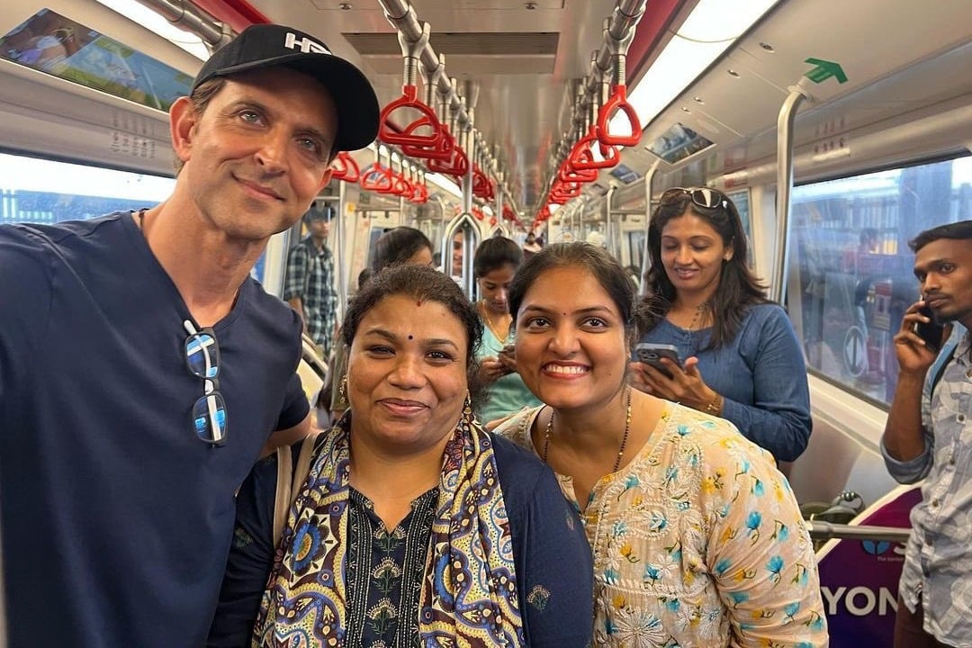 Viral pics Hrithik Roshan Took The Metro To Work