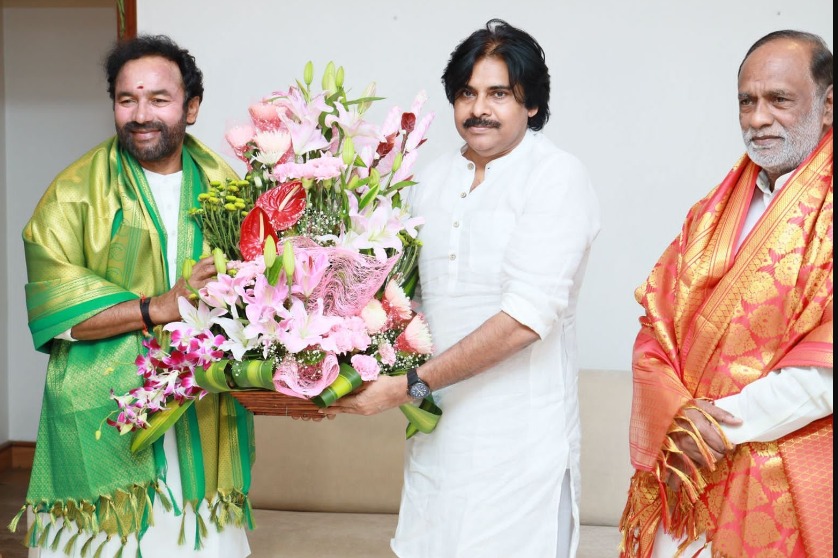 Kishan Reddy asks pawan kalyan support in Telangana elections