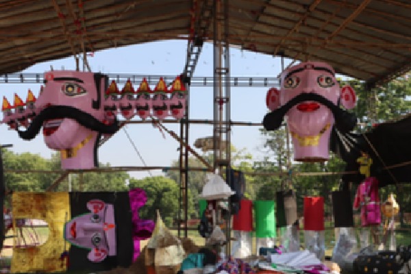 Digital effigies of Ravana, Kumbhakaran and Meghnath in Ramlila