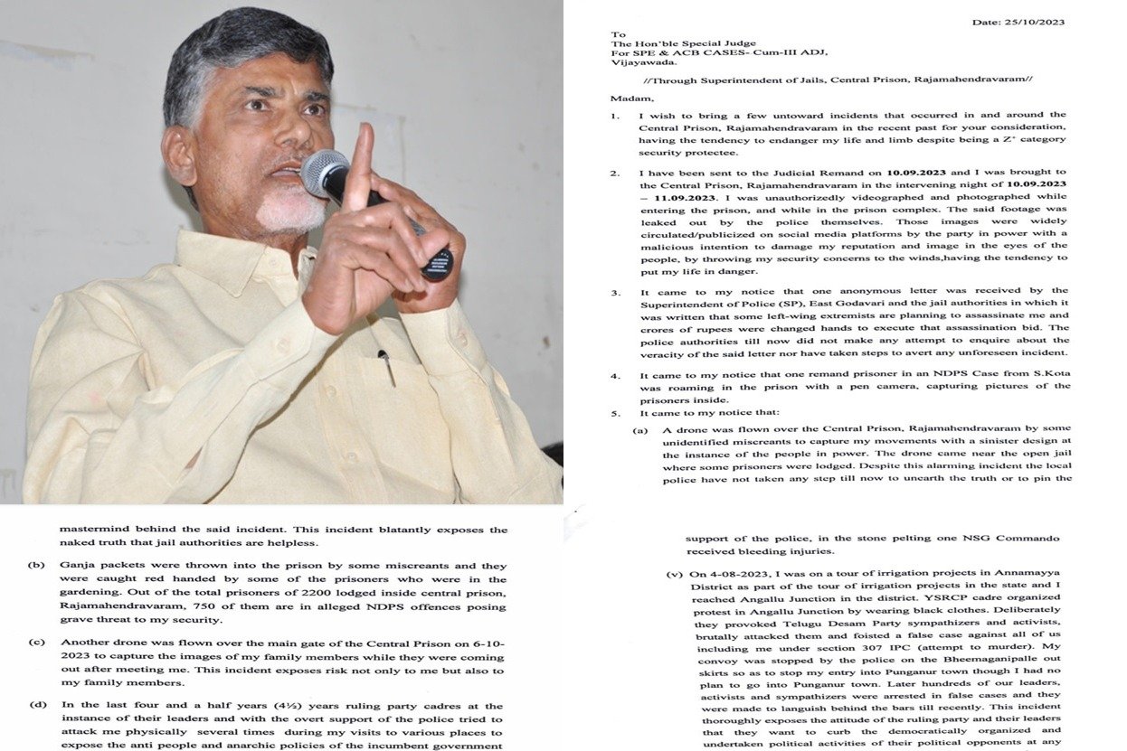 Chandrababu Naidu writes to judge, alleges threat to life in jail