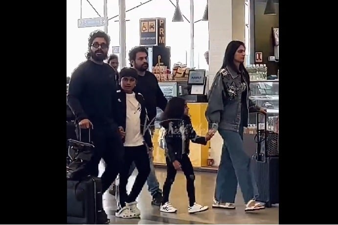 Allu Arjun Jets Off To Italy With Family To Attend Varun Tej And Lavanya Tripathis Wedding