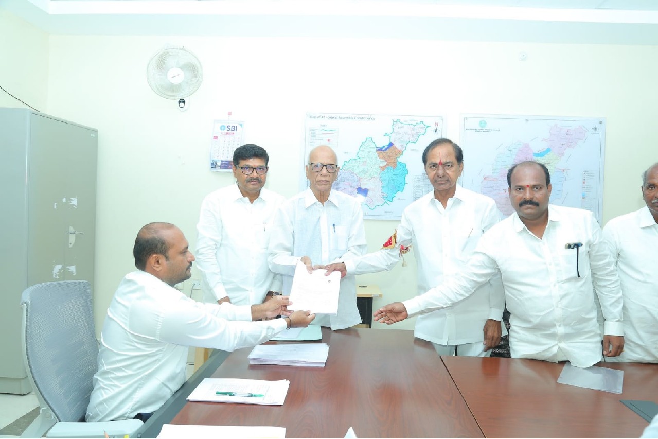 Telangana CM KCR files nomination from Gajwel